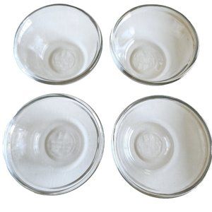 Anchor Hocking #1034 Clear Glass Individual Custand Cups 6oz USA Set Of 4